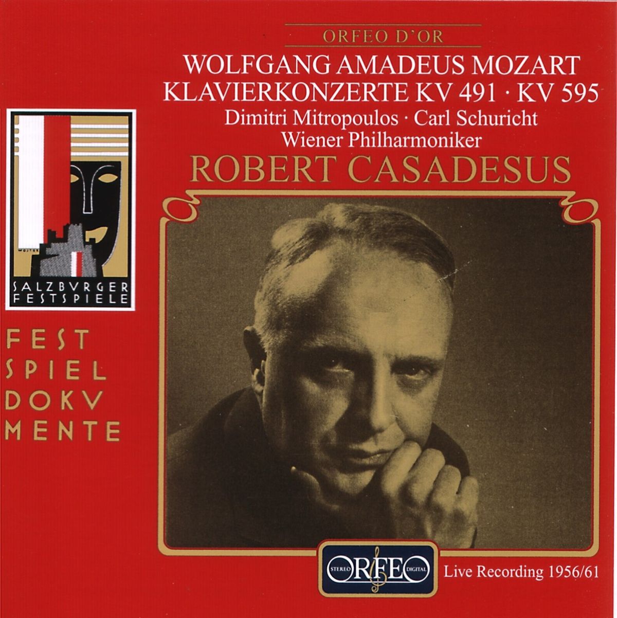 Afbeelding van Robert Casadesus, Wiener Philharmoniker - Mozart: Klavierkonzerte Kv 491/Kv 595