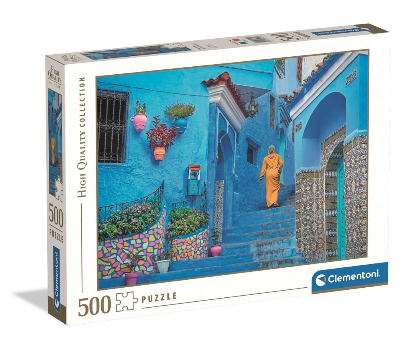 Afbeelding van Blue Street Of Chefchaouen - HQC (500 stukjes)