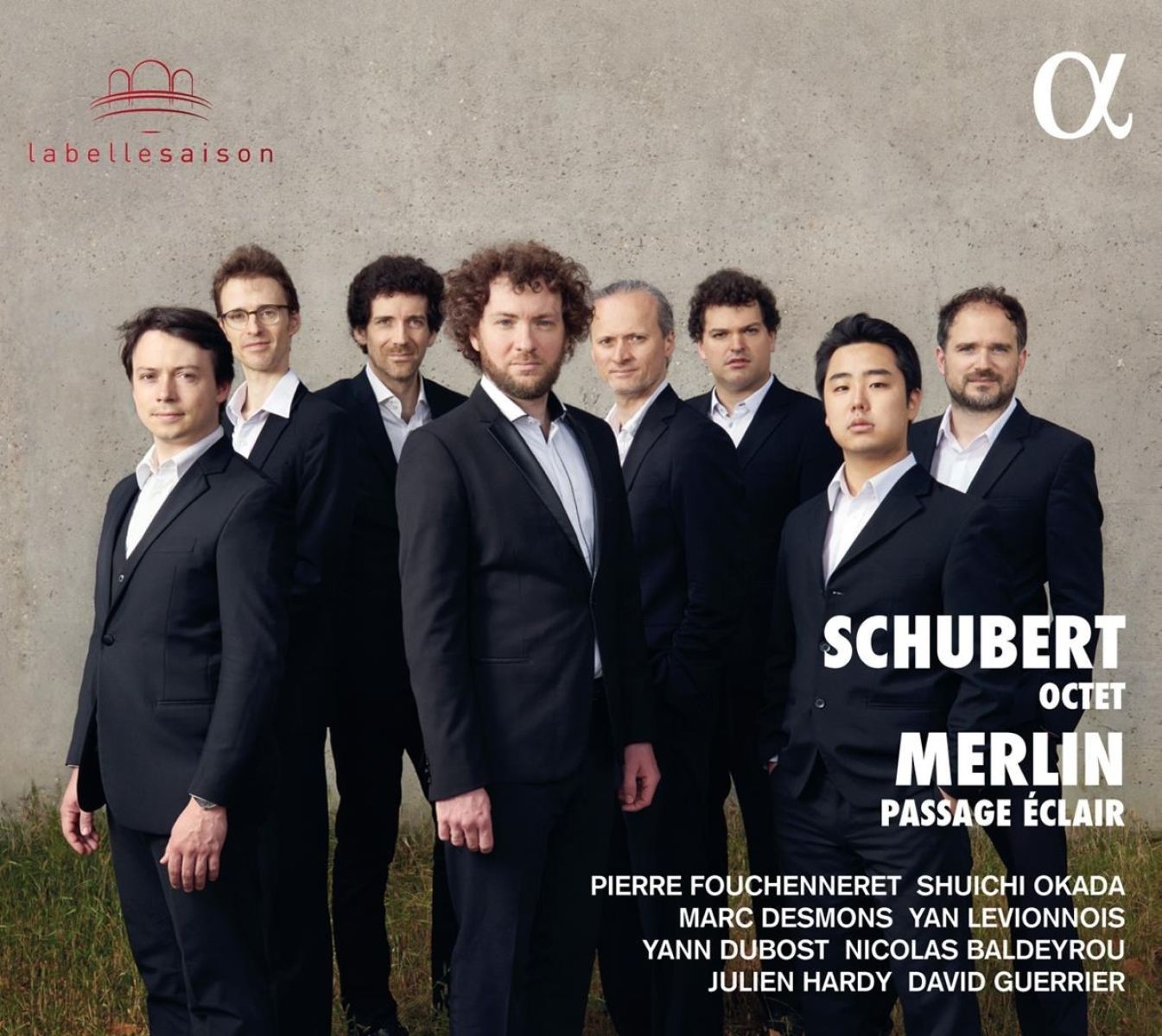 Afbeelding van David Guerrier, Nicolas Baldeyrou, Pierre Fouchenneret, Shuichi Okada - Schubert: Octet | Merlin: Passage Eclair