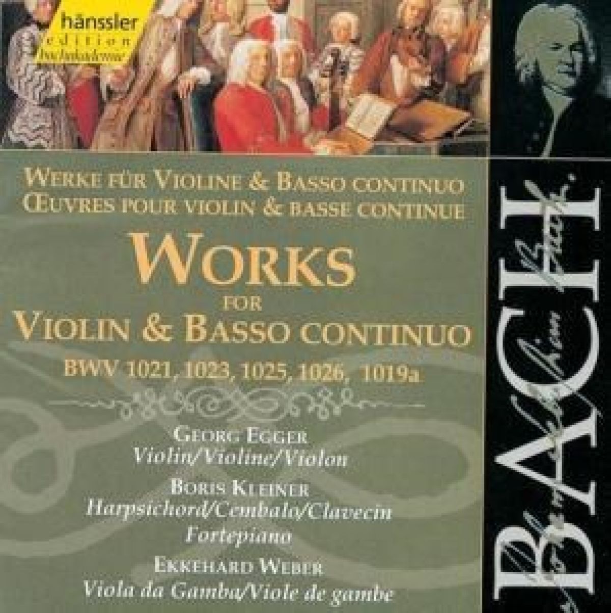 Afbeelding van Geaorge Egger,Boris Kleiner, Ekkehard Weber - J.S. Bach: Works For Violin & Basso Continuo