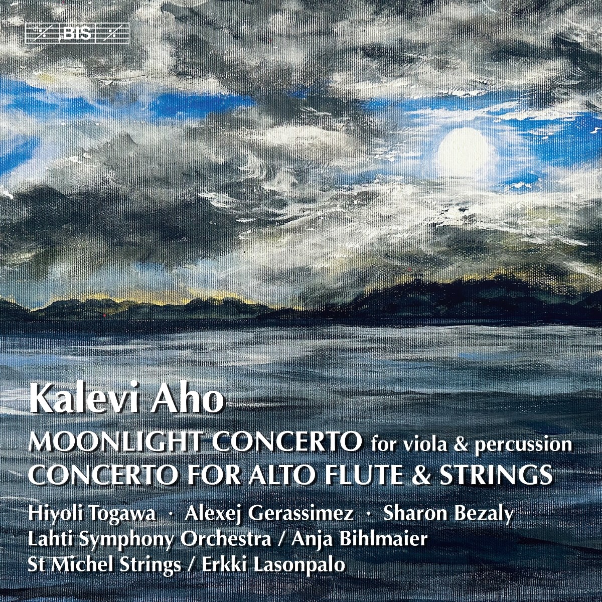 Afbeelding van Hiyoli Togawa, Sharon Bezaly, St Michel Strings, Erkki Lasonpalo, Alexej Gerassimez, Lahti Symphony Orchestra, Anja Bihlmaier - Aho: Moonlight Concerto | Alto Flute Concerto