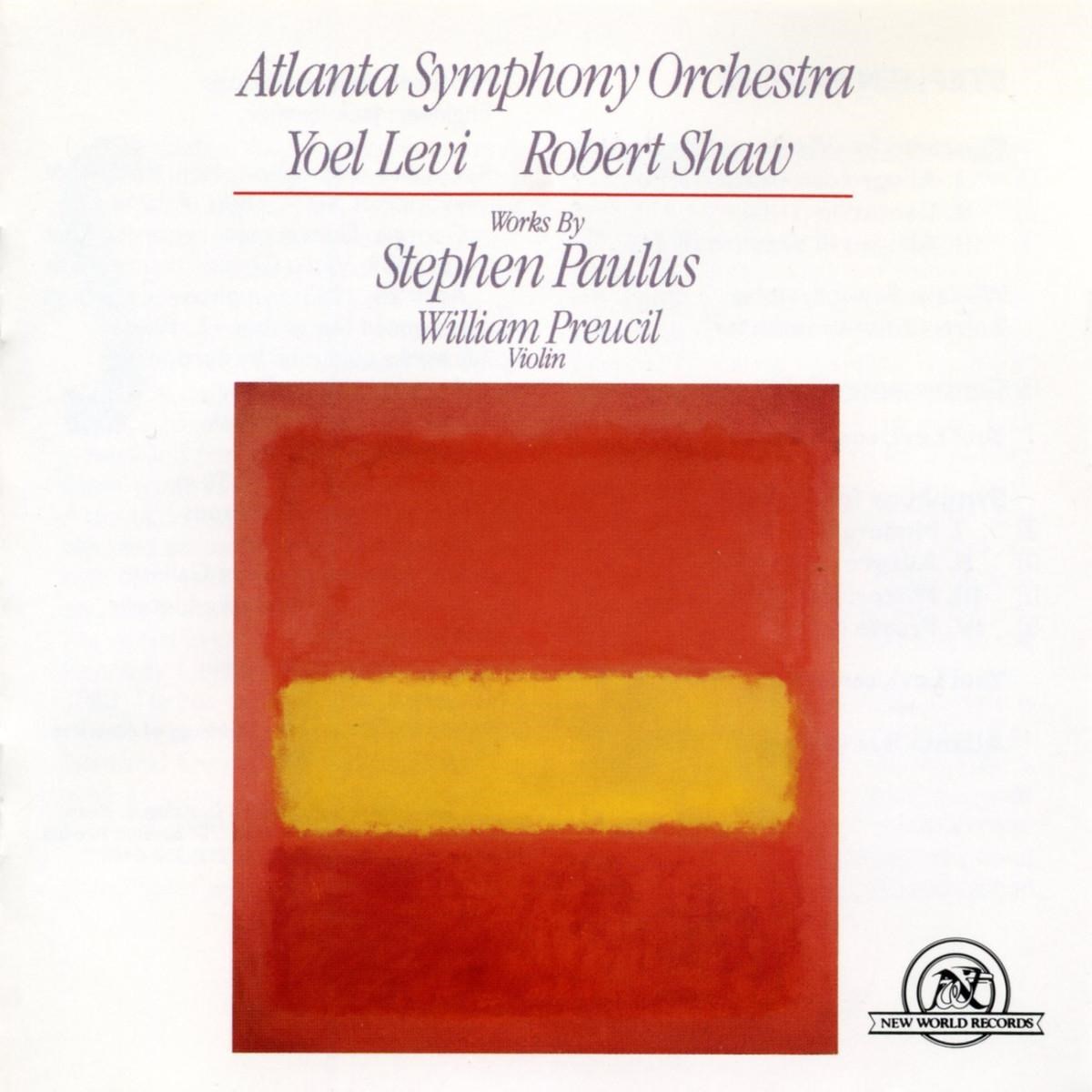 Afbeelding van William Preucil, Atlanta Symphony Orchestra, Yoel Levi - Works By Stephen Paulus