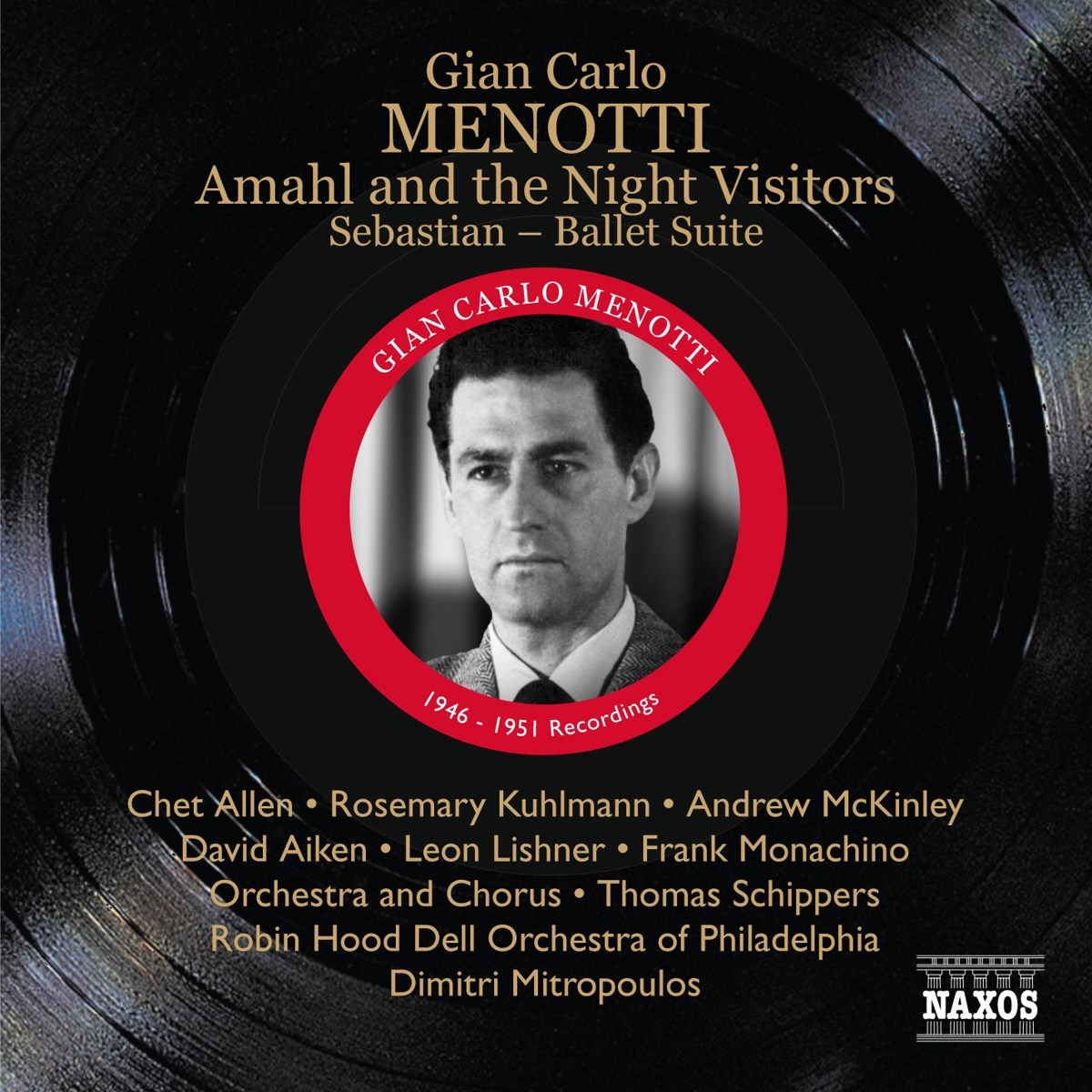 Afbeelding van Robin Hood Dell Orchestra Of Philadelphia, Dimitri Mitropoulos - Menotti: Amahl And The Night Visitors | Sebastan - Ballet Suite