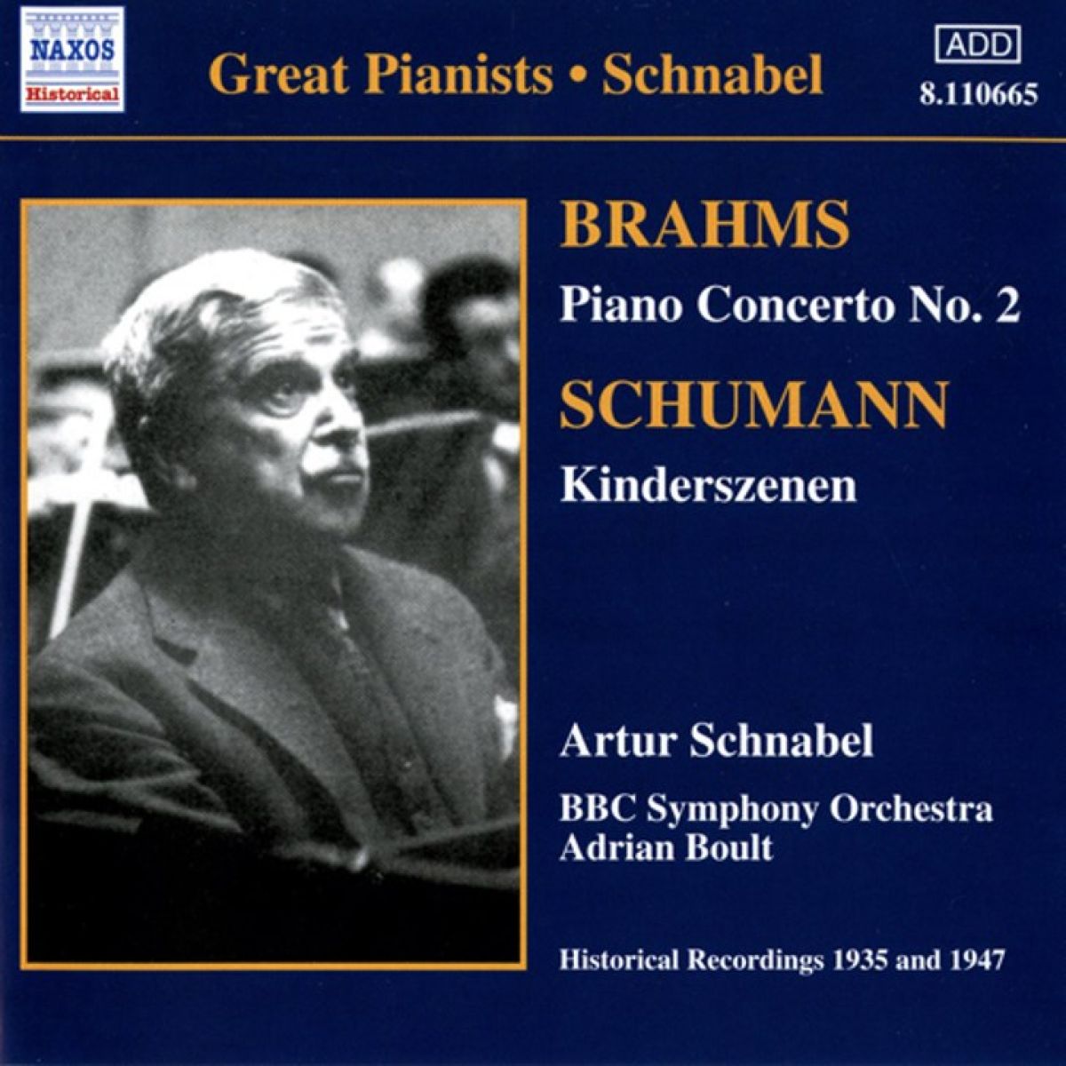 Afbeelding van Artur Schnabel - Brahms: Piano Concerto 2 & Kinderszenen