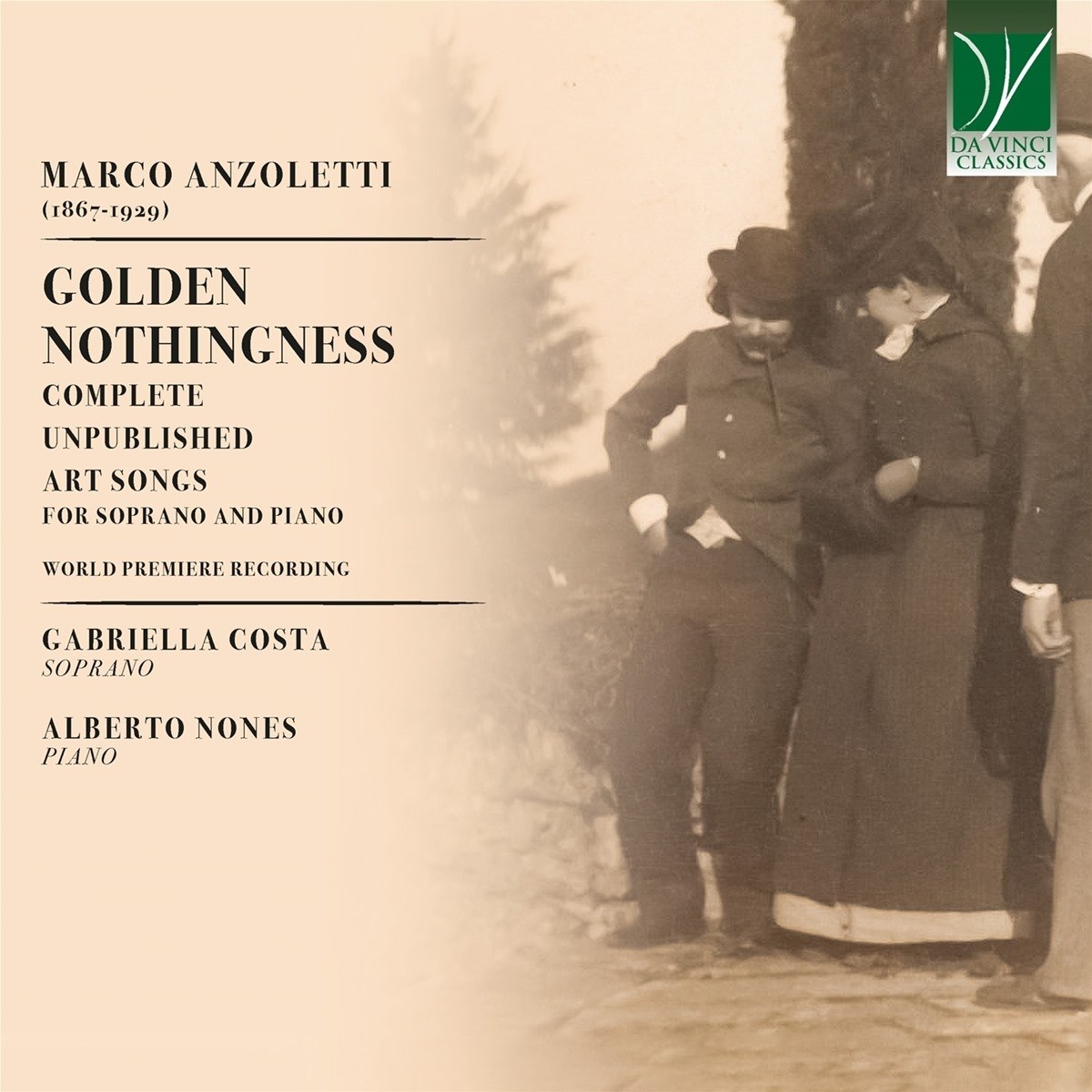 Afbeelding van Gabriella Costa & Alberto Nones - Marco Anzoletti: Golden Nothingness (Complete Unpublished Art Songs For Soprano And Piano)