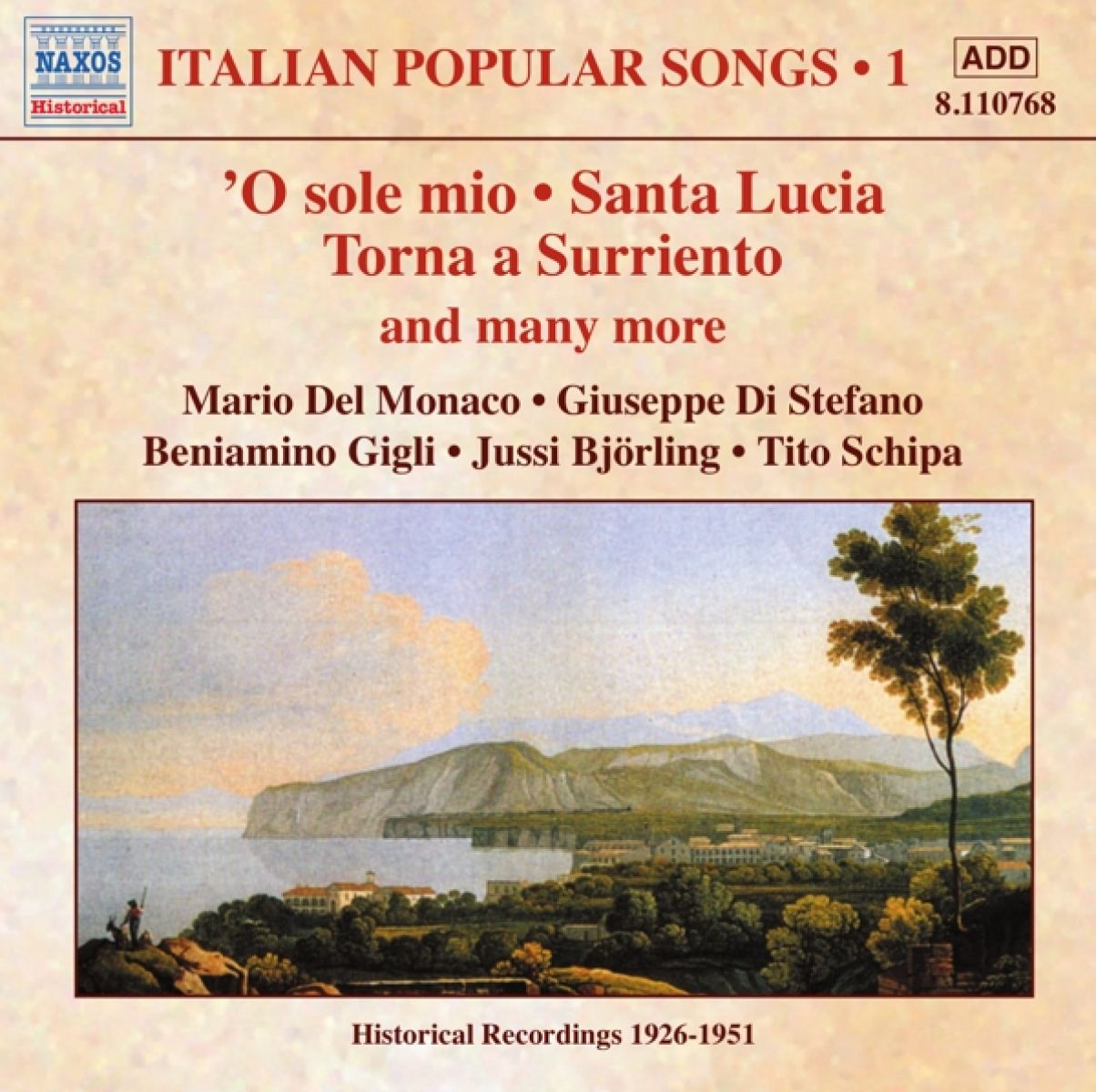 Afbeelding van Mario Del Monaco, Giuseppe Di Stefano, Beniamino Gigli, Jussi Björling, Tito Schipa - Italian Popular Songs 1
