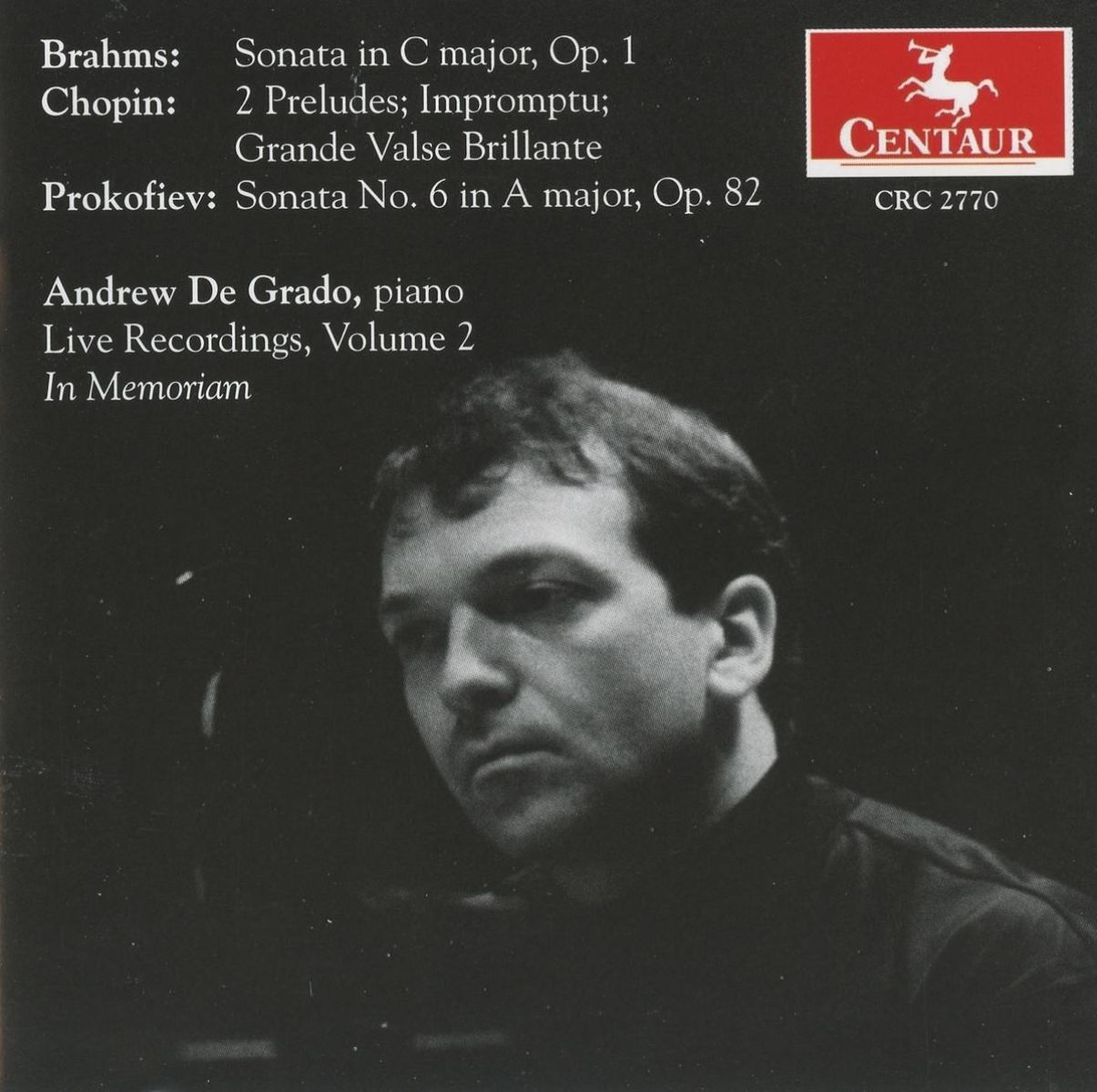 Afbeelding van Andrew De Grado - Live Recordings, Volume 2, In Memoriam
