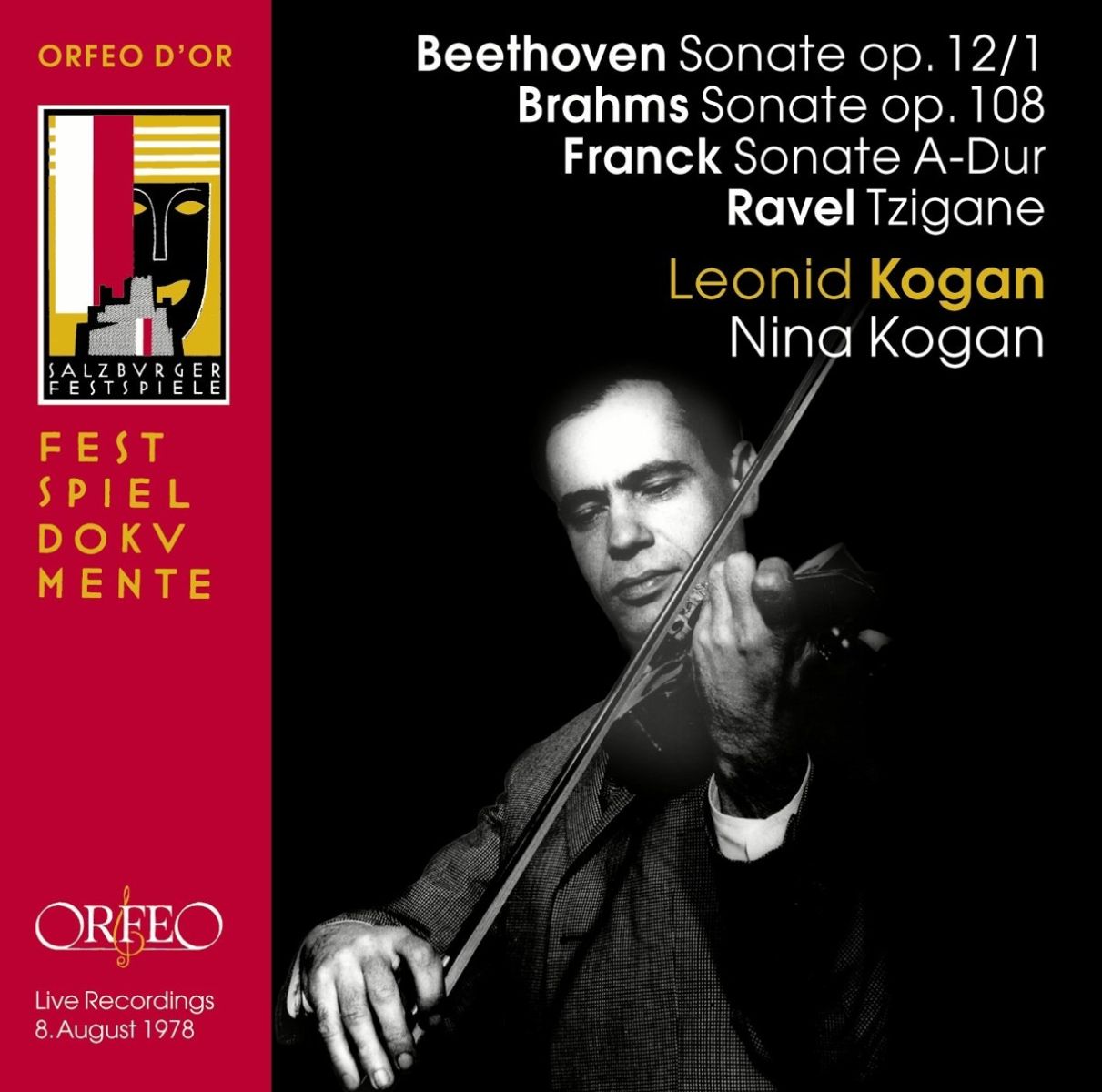 Afbeelding van Leonid Kogan & Nina Kogan - Beethoven: Sonata Op.12 | Brahms: Op.108 | Franck: Sonate A-Dur | Ravel: Tzigane