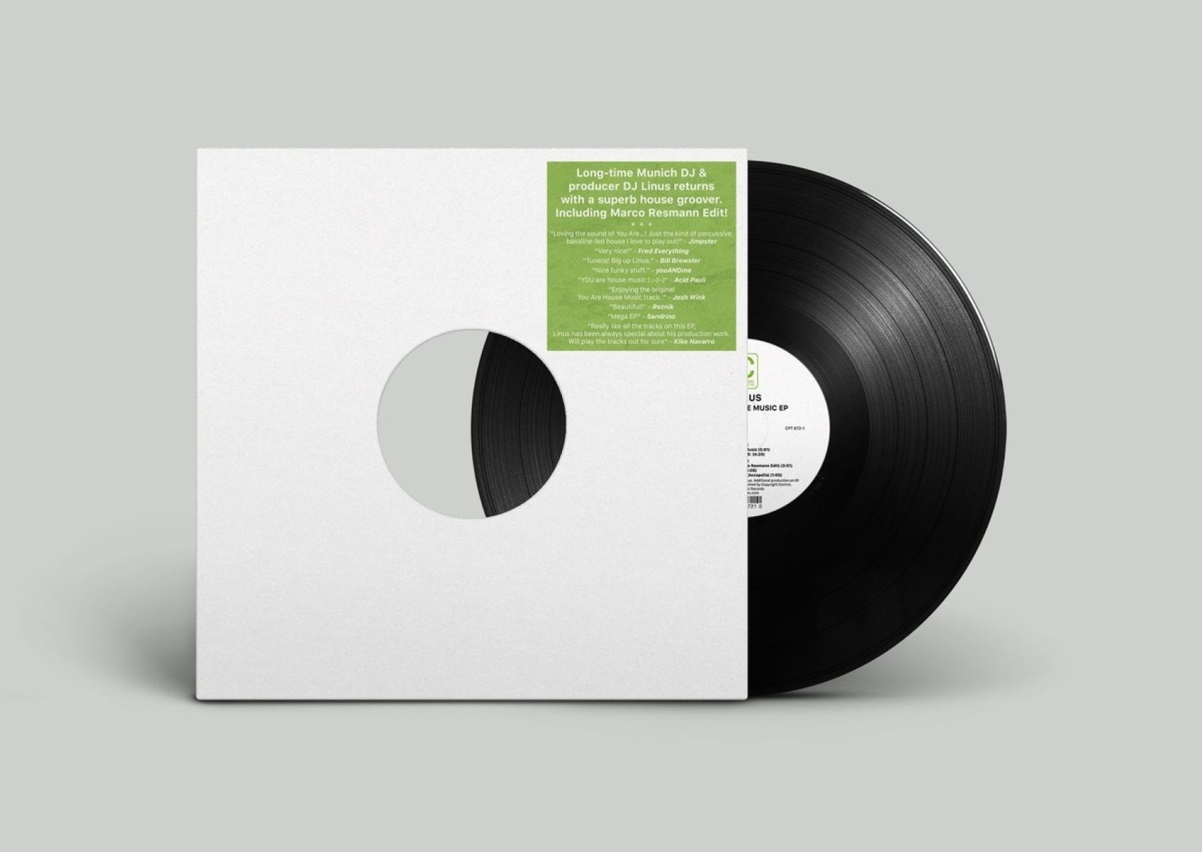 Afbeelding van DJ Linus - You Are House Music Ep (Incl. Marco Resmann Edit)