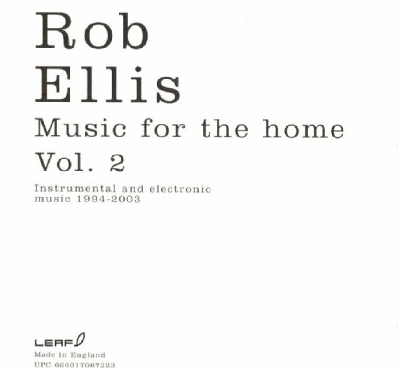 Rob Ellis - Music For The Home Volume 2