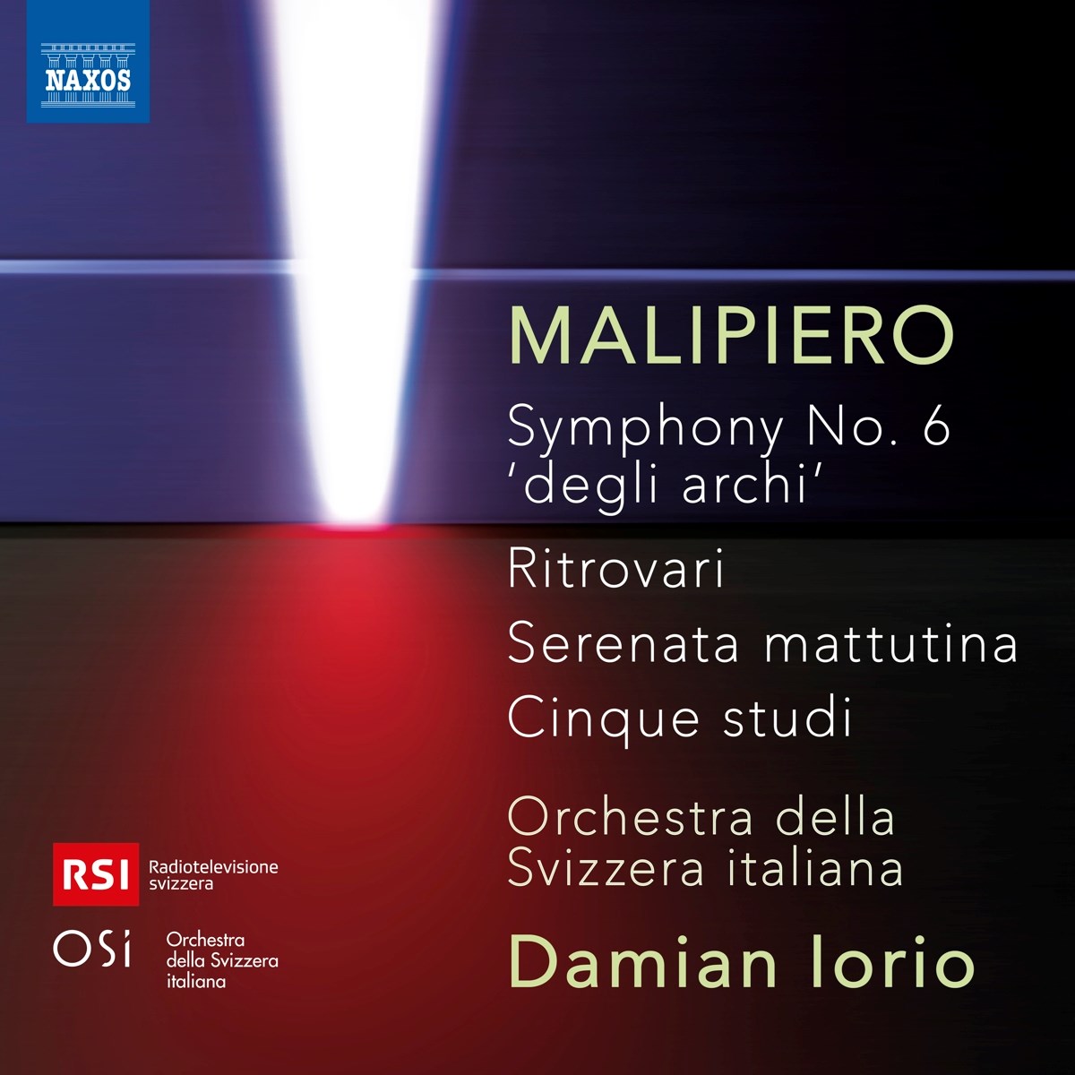 Afbeelding van Orchestra Della Svizzera Italiana, Damian Iorio - Malipiero: Symphony No. 6 'Degli Archi' | Ritrovari | Serenata Mattutina | Cinque Studi