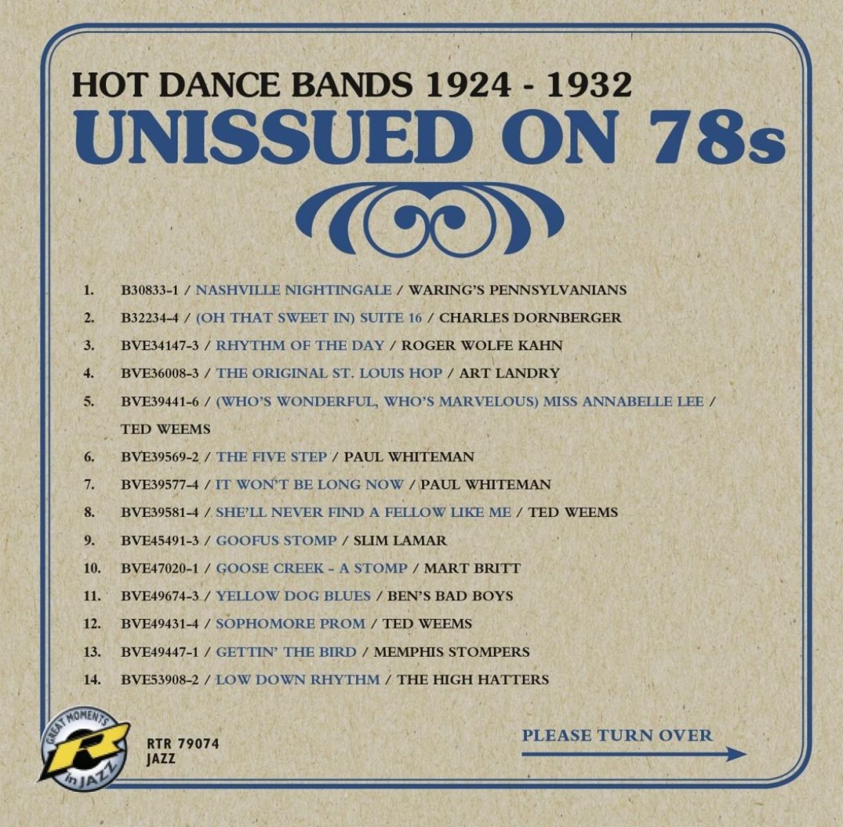 Afbeelding van Unissued On 78s Hot Dance Bands 1924-1932