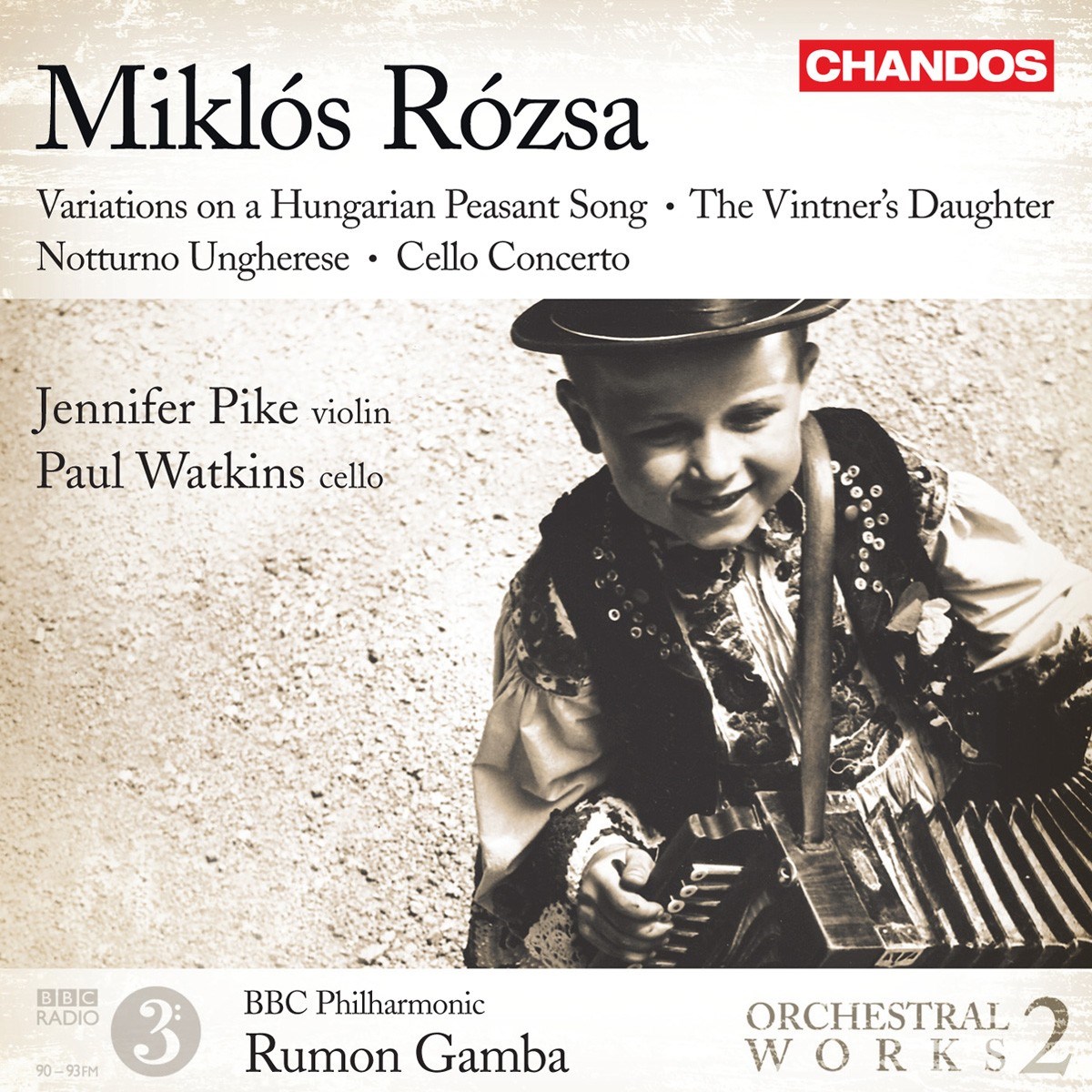Afbeelding van BBC Philharmonic, Rumon Gamba, Jennifer Pike, Paul Watkins - Rózsa: Orchestral Works, Volume 2