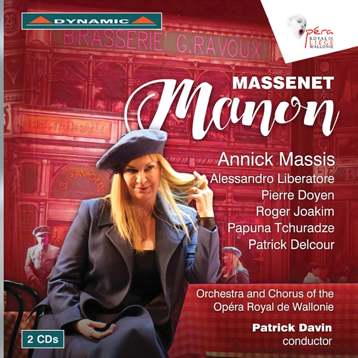 Afbeelding van Annick Massis, Patrick Delcour, Orchestre De L'Opéra Royal De Wallonie And Choeurs De L'Opéra Royal De Wallonie, Patrick Davin - Manon