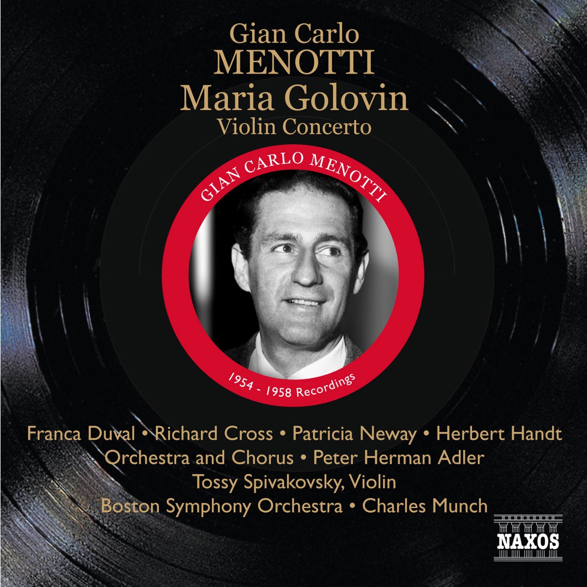 Afbeelding van Tossy Spirakovsky, Boston Symphony Orchestra, Charles Munch - Menotti: Maria Golovin | Violin Concerto