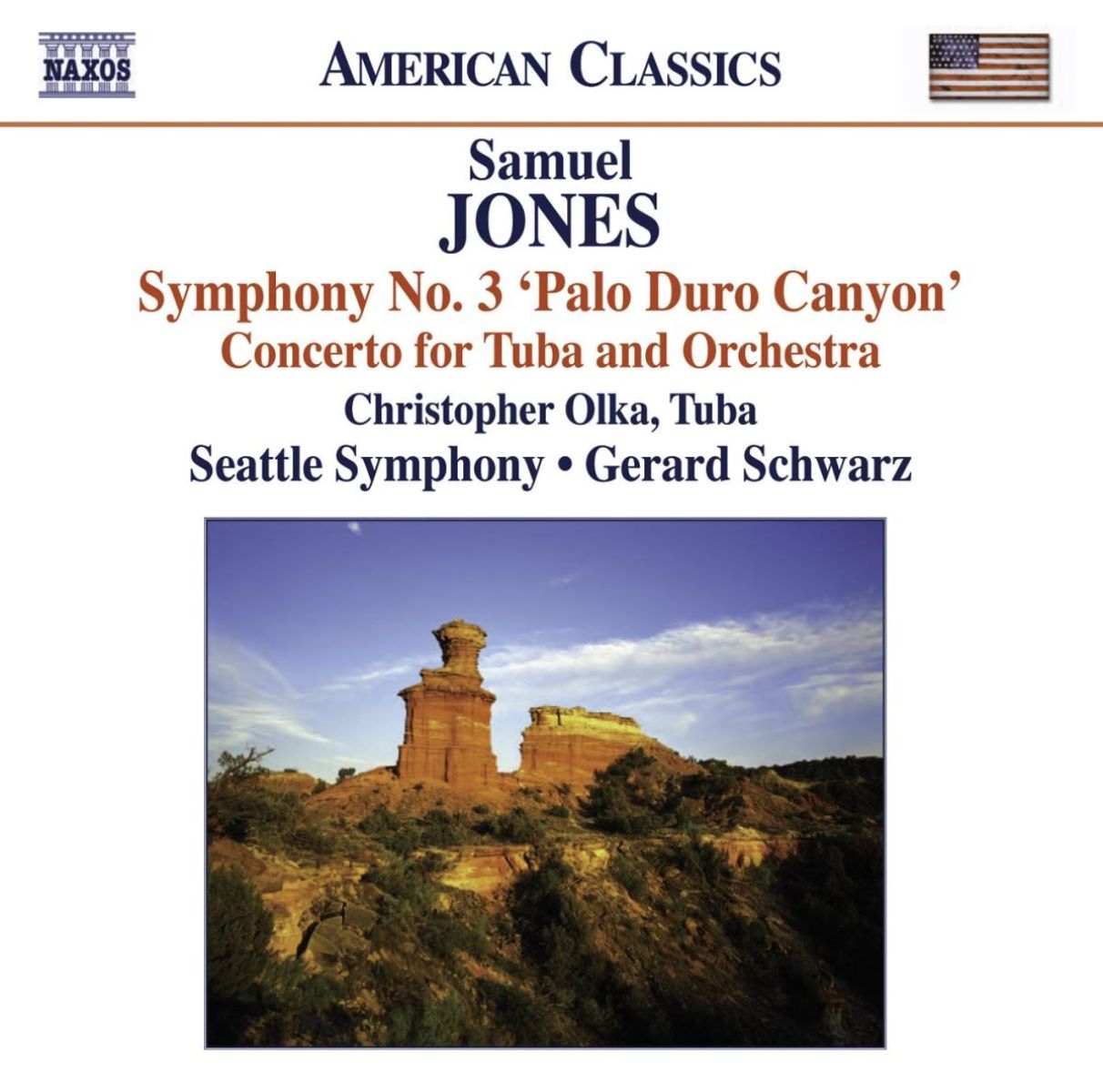 Afbeelding van Christopher Olka, Seatlle Symphony, Gerard Schwarz - Jones: Symphony No.3 / Tuba Concerto