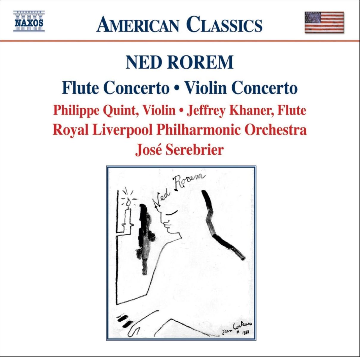 Afbeelding van Philippe Quint, Jeffrey Khaner, Rohal Liverpool Philharmonic Orchestra, José Serebrier - Rorem: Flute Concerto | Violin Concerto