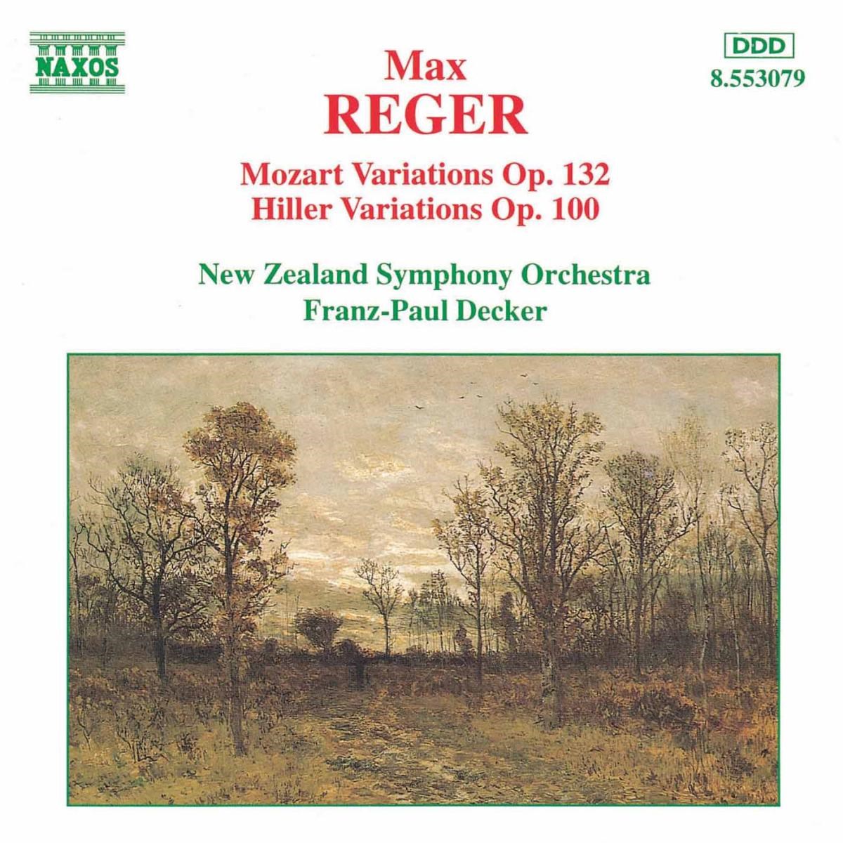 Afbeelding van New Zealand Symphony Orchestra, Franz-Paul Decker - Rger: Mozart & Hiller Variations