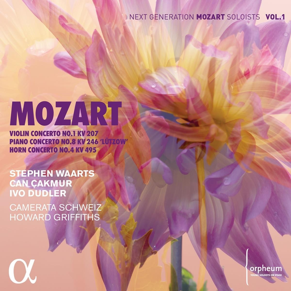 Afbeelding van Stephen Waarts, Can Çakmur, Ivo Dudler, Camerata Schweiz, Howard Griffiths - Mozart: Violin Concerto No. 1 KV 207 |Piano Concerto No. 8 KV. 246 "Lützow " | Horn Concerto No. 4 KV 495