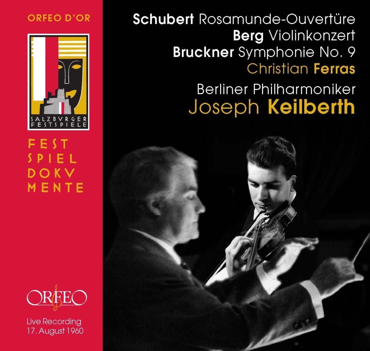 Afbeelding van Christian Ferras, Berliner Symphoniker, Joseph Keilberth - Schubert: Rosamunde Ouverture | Berg: Violinkonzert | Bruckner: Symphonie No.9