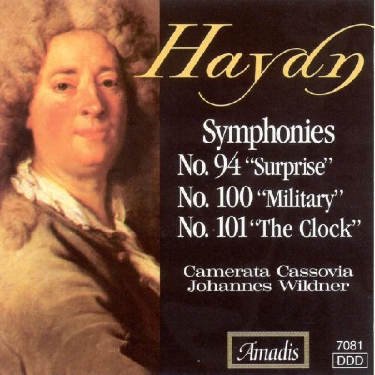 Afbeelding van Camerata Cassovia, Johannes Wildner - Haydn: Symphonies Nos. 94, "The Surprise", 100, "Military" and 101, "The Clock"