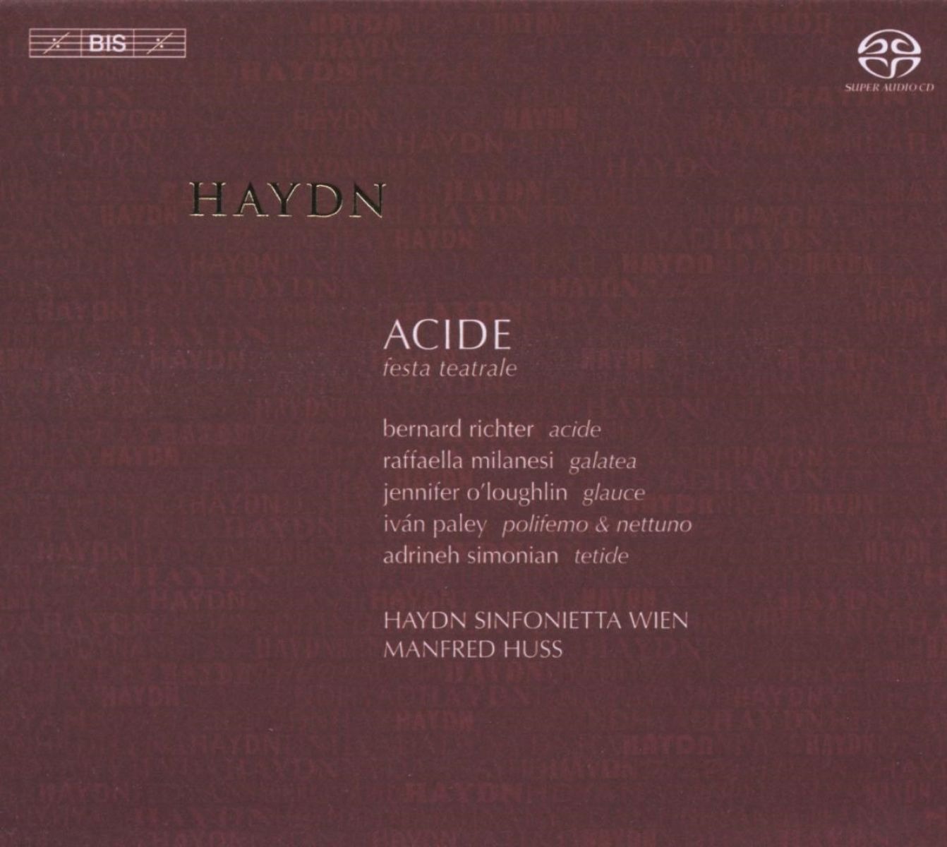 Afbeelding van Bernard Richter, Raffaella Milanesi, Jennifer O'Loughlin, Haydn Sinfonietta Wien - Haydn: Acide, Festa Teatrale