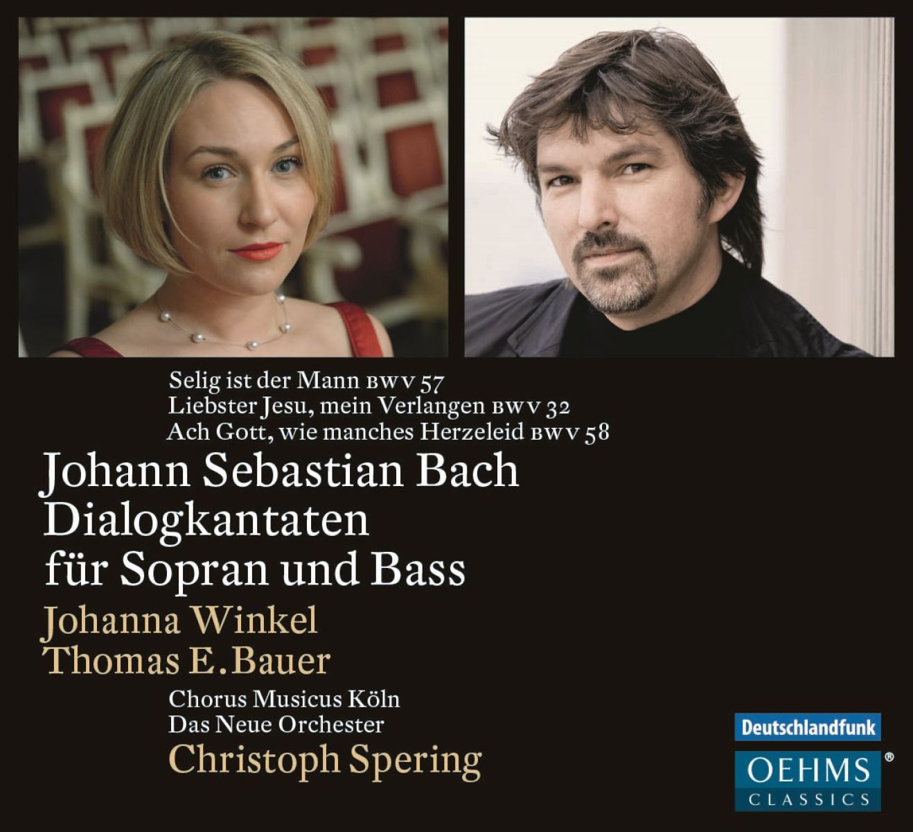 Afbeelding van Johanna Winkel, Thomas E. Bauer, Chorus Musicus Köln, Das Neue Orchester, Christoph Spering - J.S. Bach: Dialogkantaten Für Sopran Und Bass