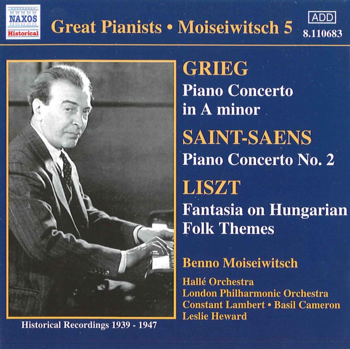 Afbeelding van Benno Moiseiwitsch, London Philharmonic Orchestra, Hellé Orchestra - Piano Concertos