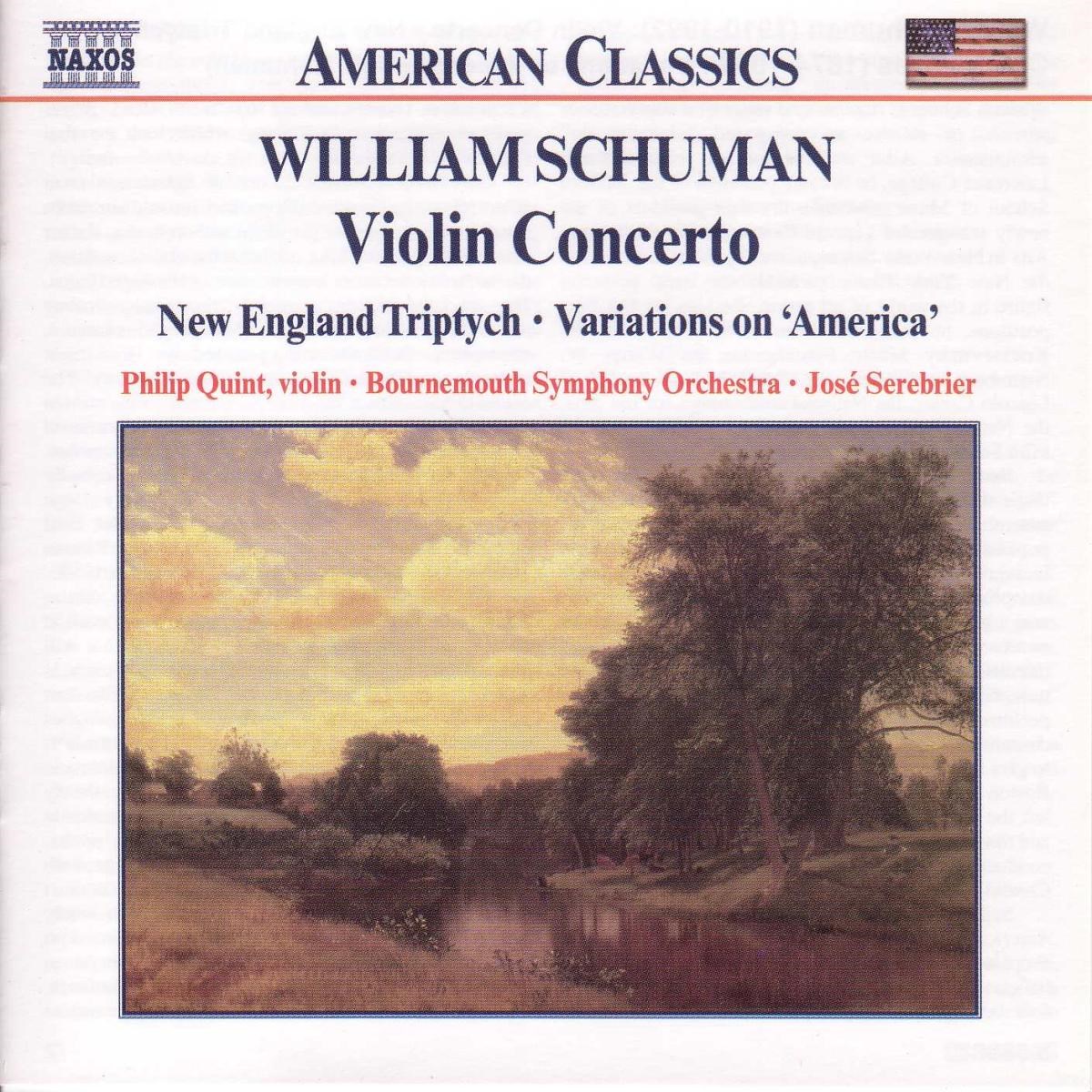 Afbeelding van Philip Quint, Bournemouth Symphony Orchestra, José Serebrier - William Schuman: Violin Concerto