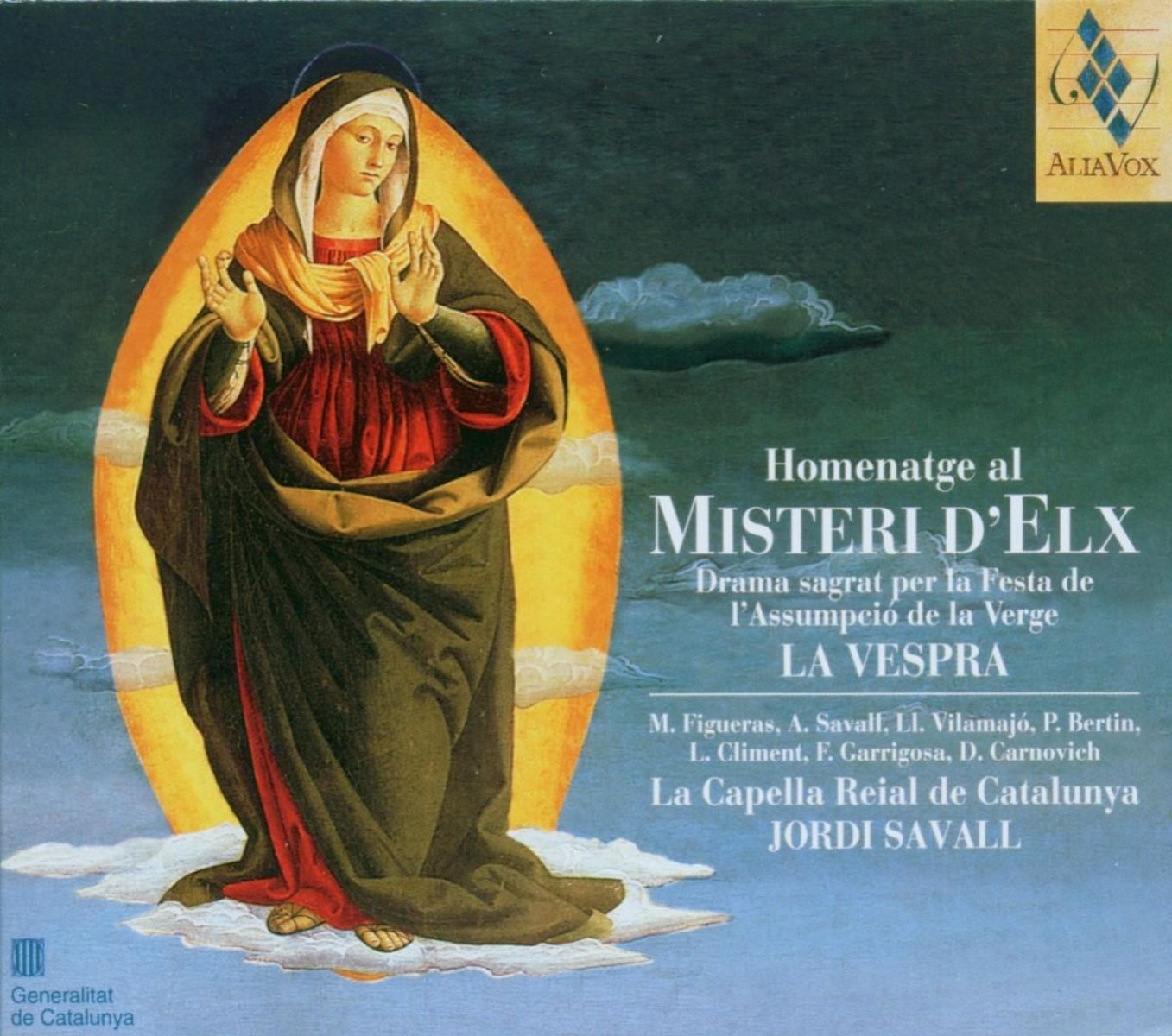Afbeelding van Montserrat Figueras, Arianna Savall, Daniele Carnovich, La Capella Reial de Catalunya, Jordi Savall - Homenatge Al Misteri D'Elx • La Vespra (Drama Sagrat Per La Festa De L'Assumpció De La Verge)