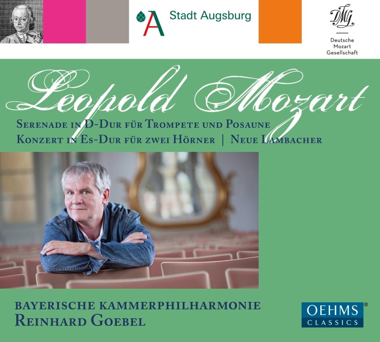 Afbeelding van Bayerische Kammerphilharmonie, Reinhard Goebel - Leopold Mozart: Serenade In D-Dur Für Trompete Und Posaune | Konzert In Es-Dur Für Zwei Hörner | Neue Lambacher
