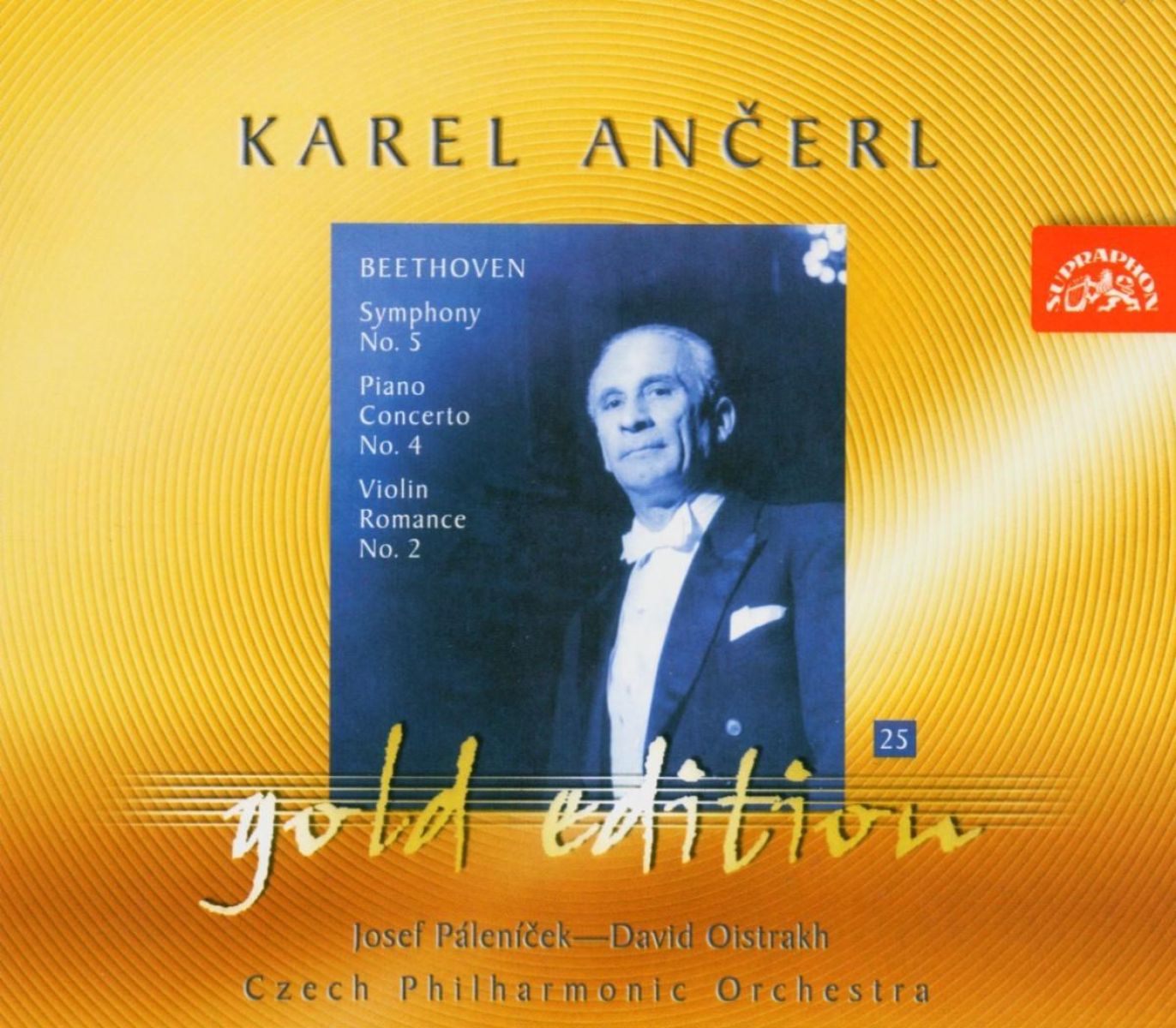 Afbeelding van Czech Philharmonic Orchestra, Karel Ančerl - Ancerl Gold Edition 25. Beethoven: Symphony No.5, Piano Concerto No.4, Violin Romance No.2