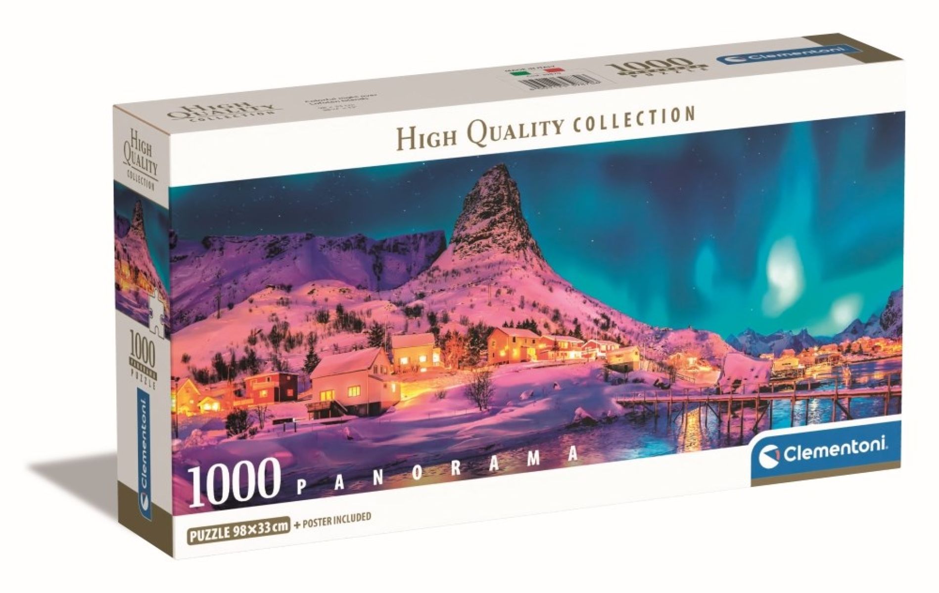 Afbeelding van Colorful Night Over Lofoten Islands - Panorama (Compact Box 1000 stukjes)