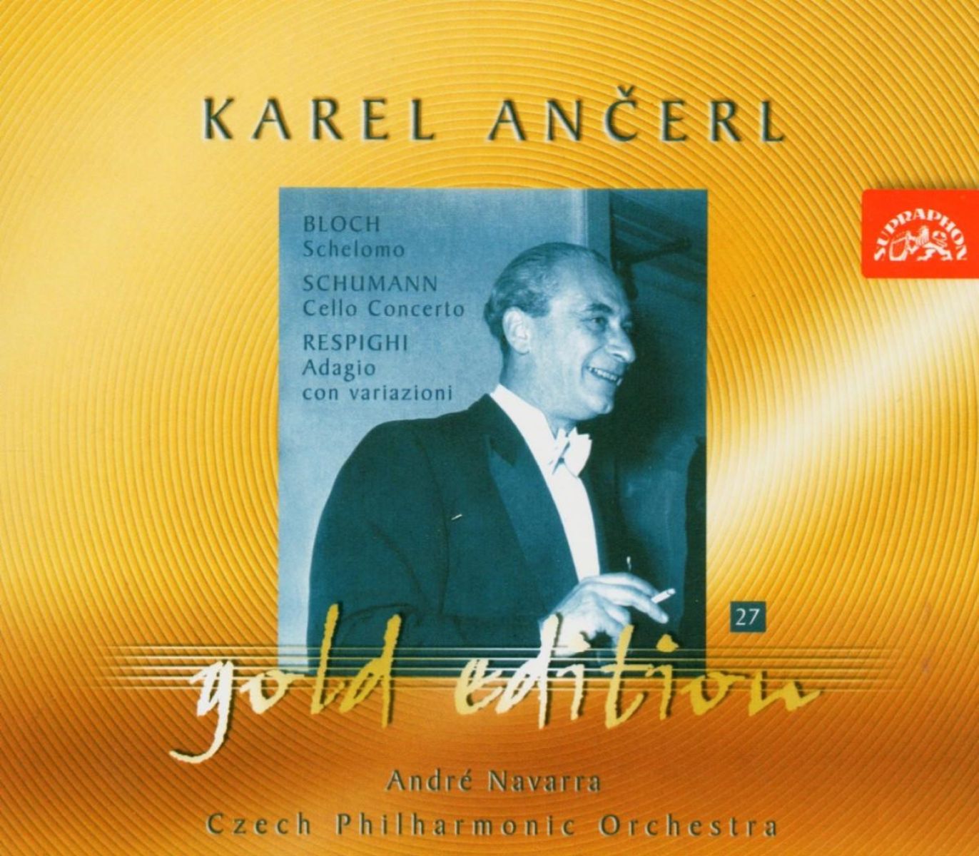 Afbeelding van Czech Philharmonic Orchestra, Karel Ancerl - Ancerl Gold Edition 27. Bloch: Schelomo - Schumann: Cello Concerto In A Minor - Respighi: Adagio con variazioni