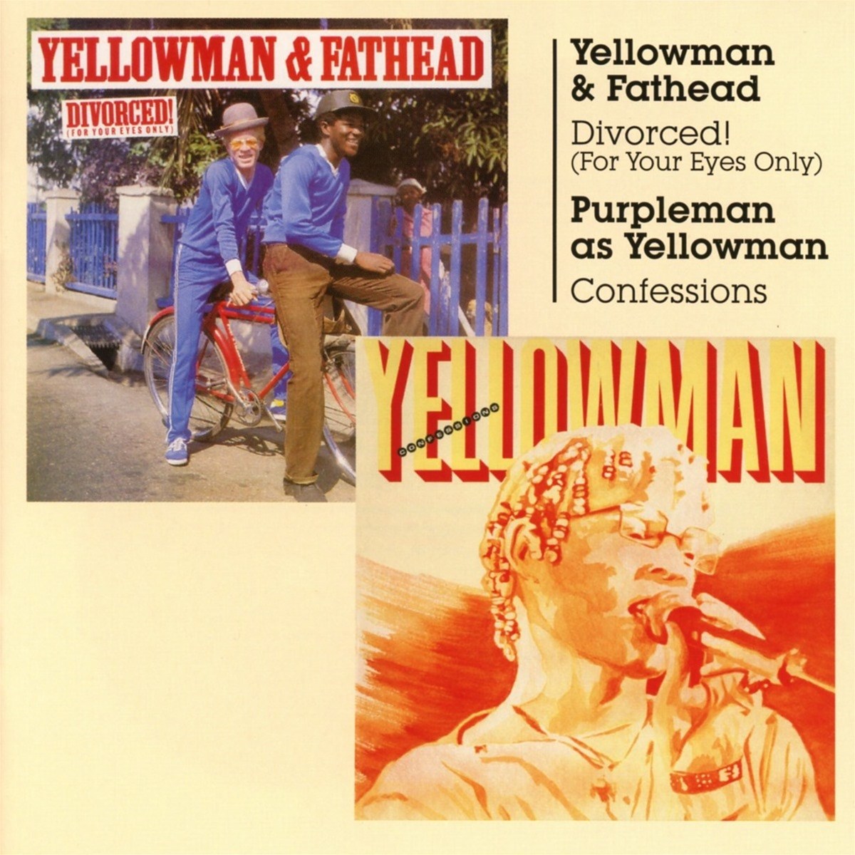 Afbeelding van Yellowman & Fathead / Purpleman As Yellowman - Divorced! (For Your Eyes Only) / Confessions