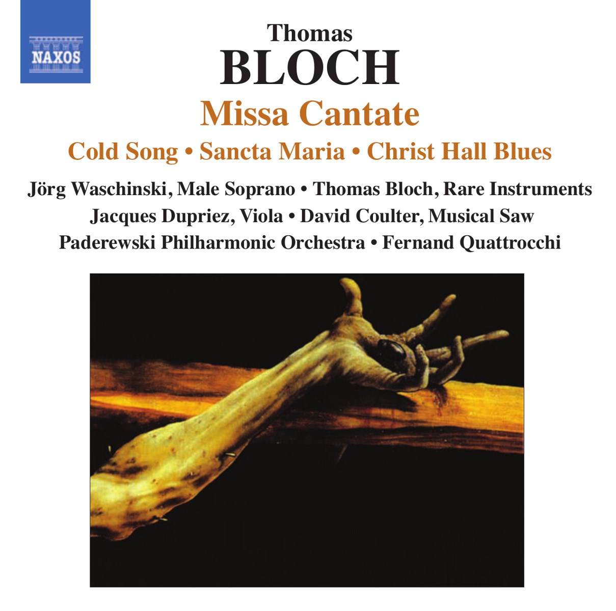 Afbeelding van Jörg Waschinski,Thomas Bloch, Jacques Dupriez, David Coulter, Paderewski Philharmonic Orchestra - Bloch: Missa Cantate