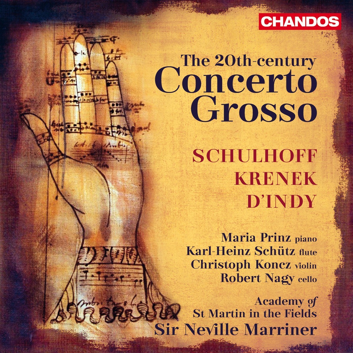 Afbeelding van Academy Of St. Martin In The Fields, Sir Neville Marriner - Schulhoff | Krenek | D'Indy: 20th Century Concerto Grosso