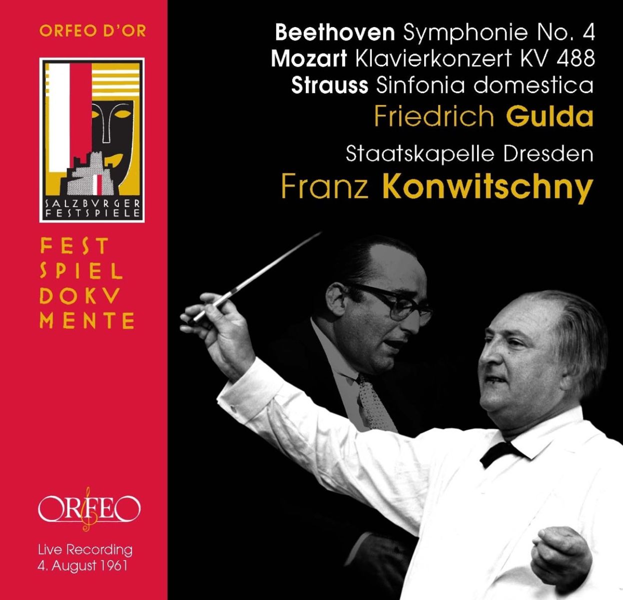 Afbeelding van Friedrich Gulda, Staatskapelle Dresden, Franz Konwitschny - Beethoven: Symphony No.4 | Mozart: Klavierkonzert Kv488 | Strauss: Symphony Domestica