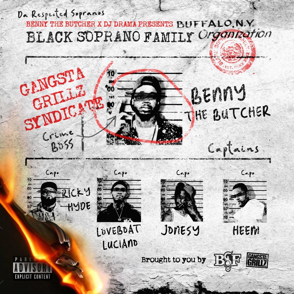 Afbeelding van Benny The Butcher X DJ Drama - Black Soprano Family Organization