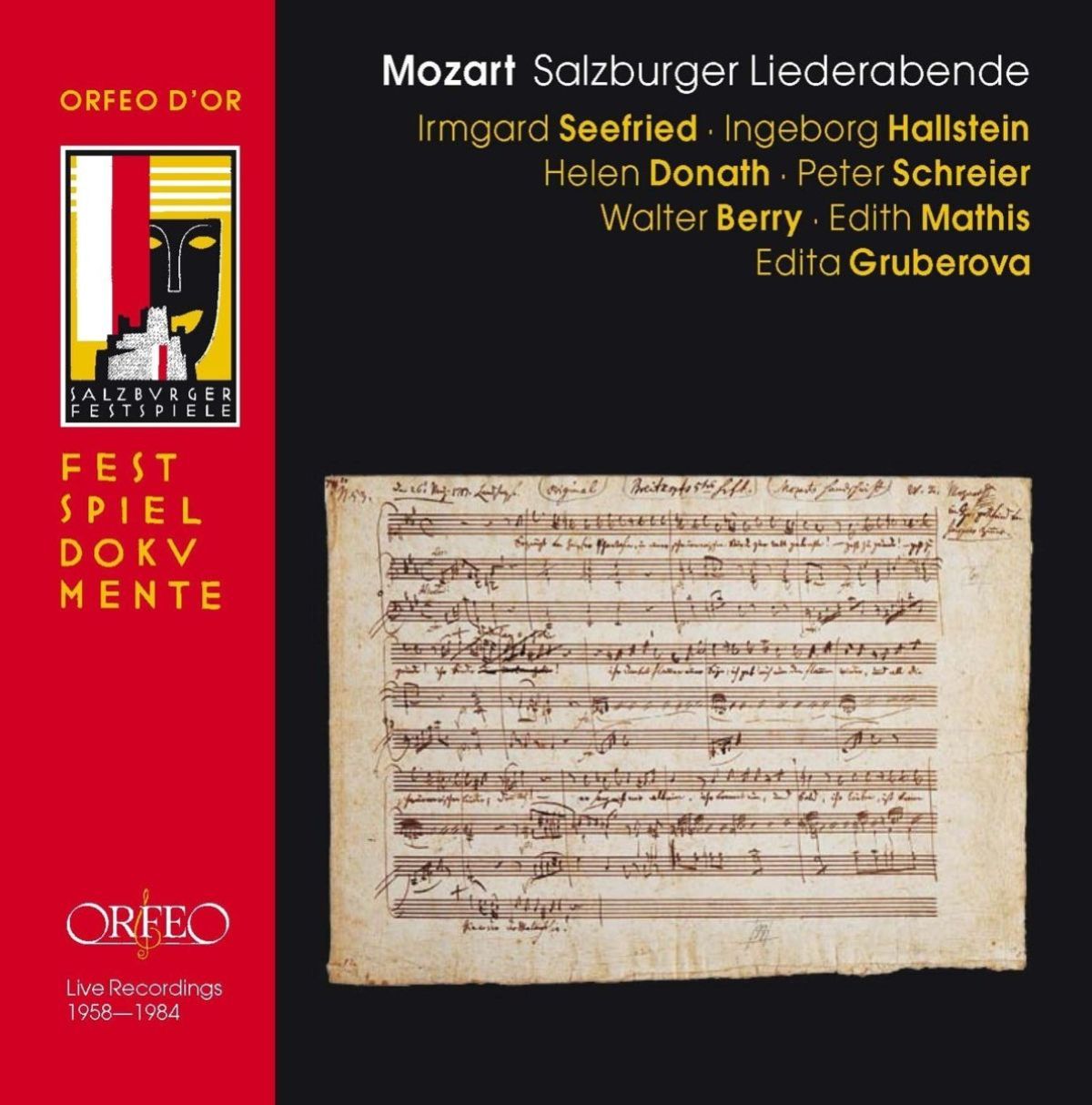 Afbeelding van Irmgard Seefried, Ingeborg Hallstein, Helen Donath, Peter Schreier - Mozart: Lieder, Salzburg 1958 - 1984