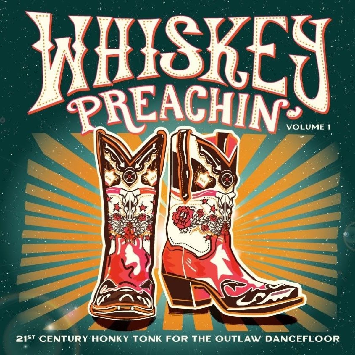 Afbeelding van Various Artists - Whiskey Preachin' Vol. 1 - 21st Century Honky Tonk For The Outlaw Dancefloor