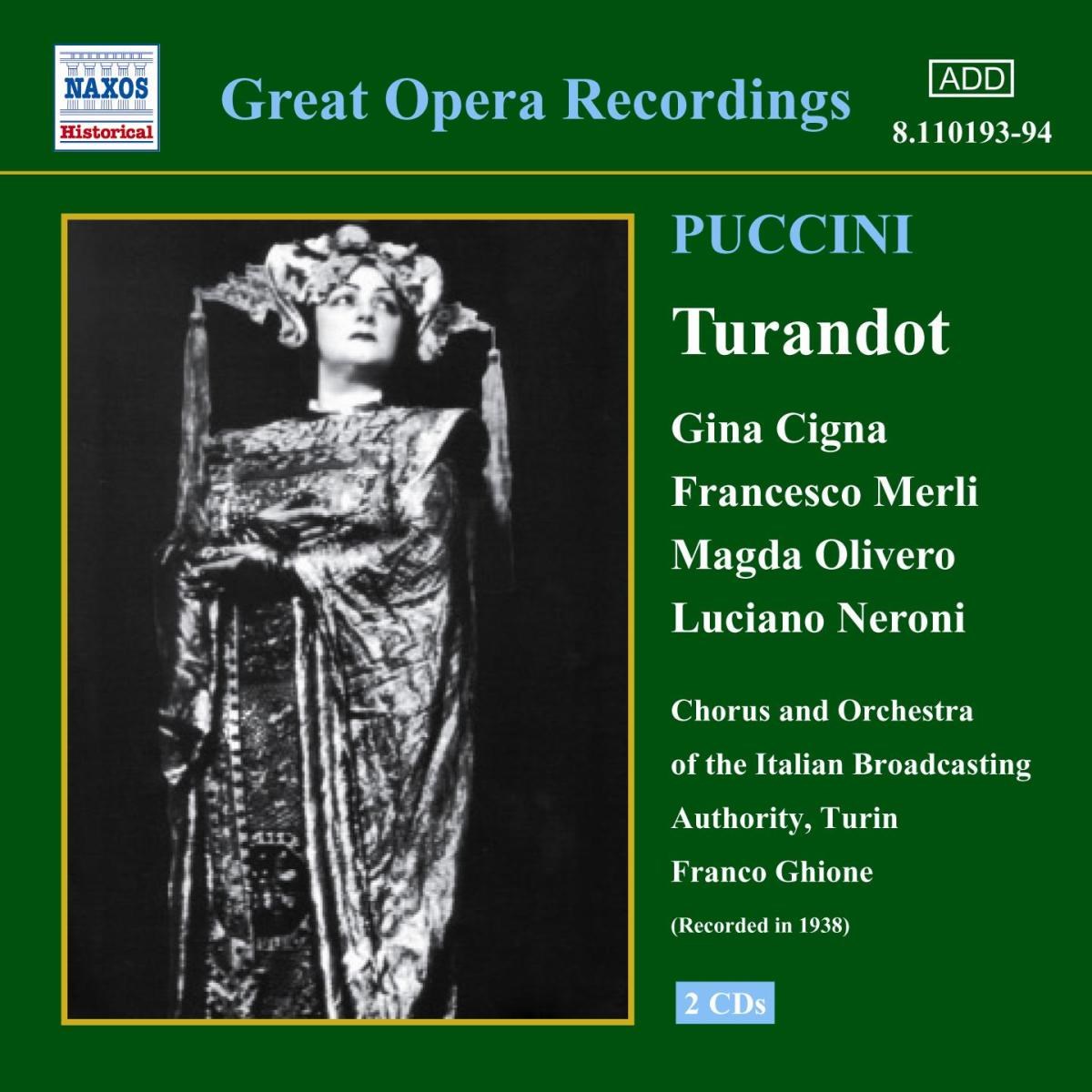 Afbeelding van Gina Cigna, Francesco Merli, Luciano Neroni - Puccini: Turandot