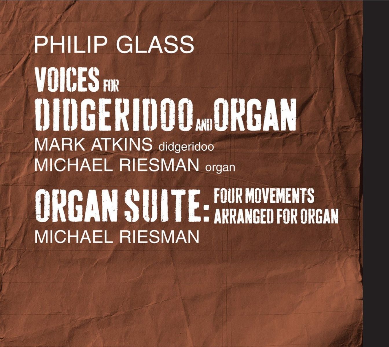 Afbeelding van Michael Riesman & Mark Atkins - Glass: Voices For Didgeridoo And Organ | Organ Suite