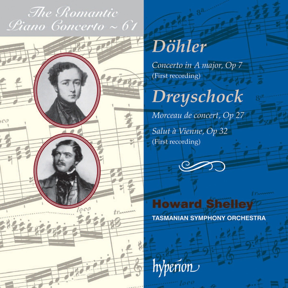 Afbeelding van Tasmanian Symphony Orchester, Howard Shelley - Döhler: Concerto In A Major, Op 7 (First Recording) | Morceau De Concert, Op 27; Salut À Vienne, Op 32 (First Recording)