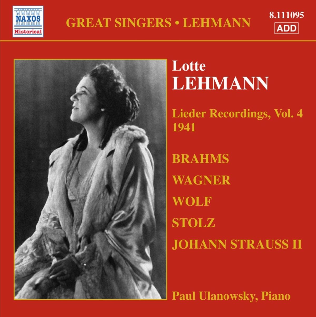 Afbeelding van Lotte Lehmann & Paul Ulanowsky - Lieder Recordings Volume 4
