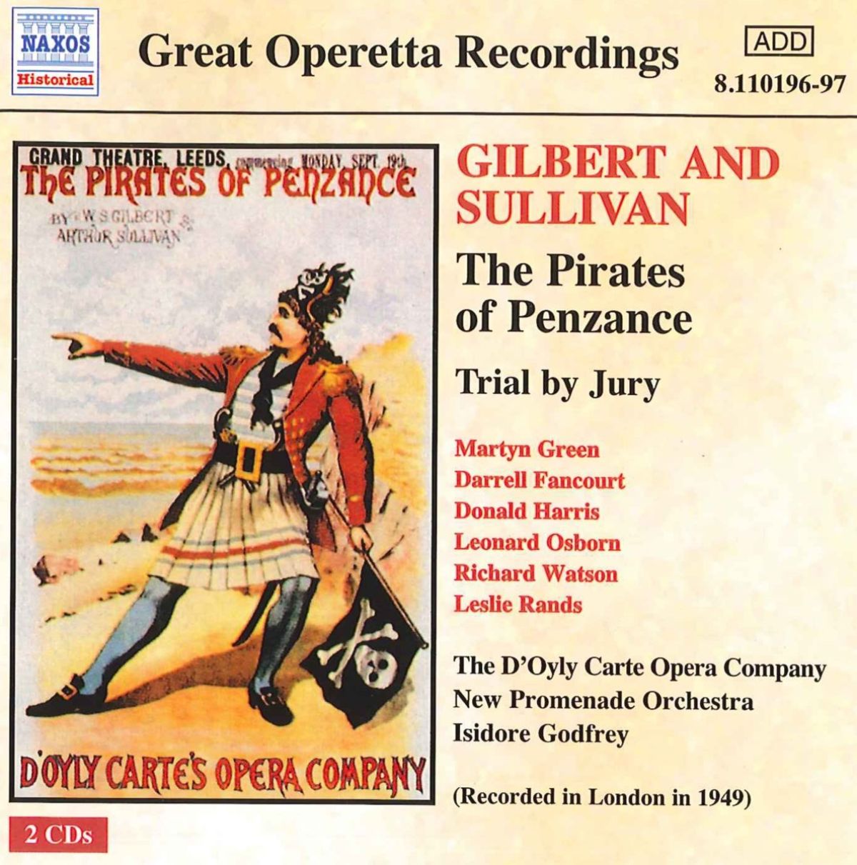 Afbeelding van The D'Oyly Carte Opera Company, New Promenade Orchestra, Isidore Godfrey - Gilbert & Sullivan: Pirates Of Penzance - Trial By Jury