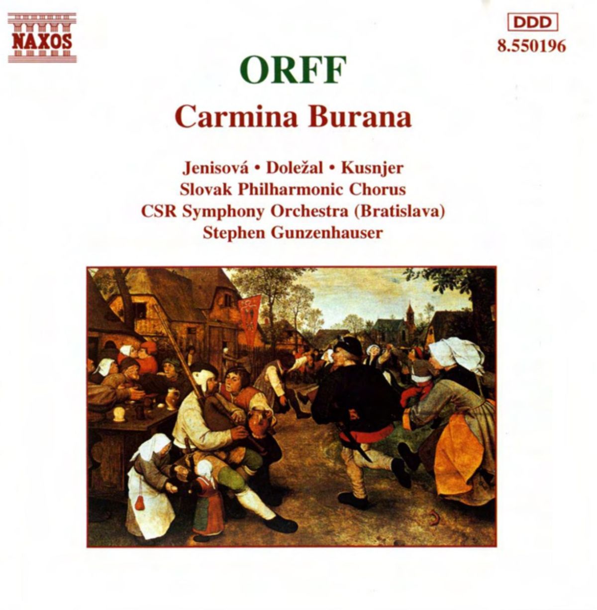 Afbeelding van Slovak Philharmonic Chorus, CSR Symphony Orchestra, Stephen Gunzenhauser - Orff: Carmina Burana