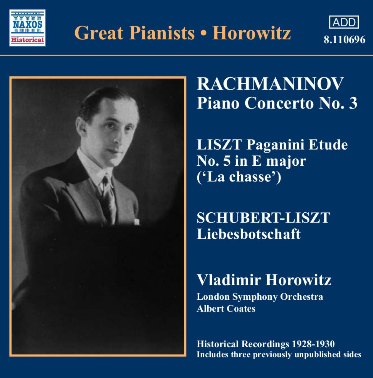 Afbeelding van Vladimir Horowitz, London Symphony Orchestra, Albert Coates - Piano Concerto No.3 | Paganini Étude | Liebesbotschaft