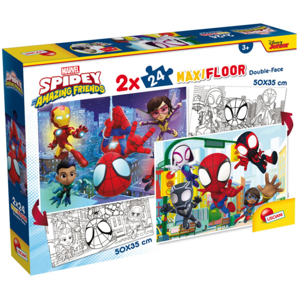 Afbeelding van Marvel Spidey Amazing Friends - Puzzel Kleurplaat (2 x 24 stukjes)