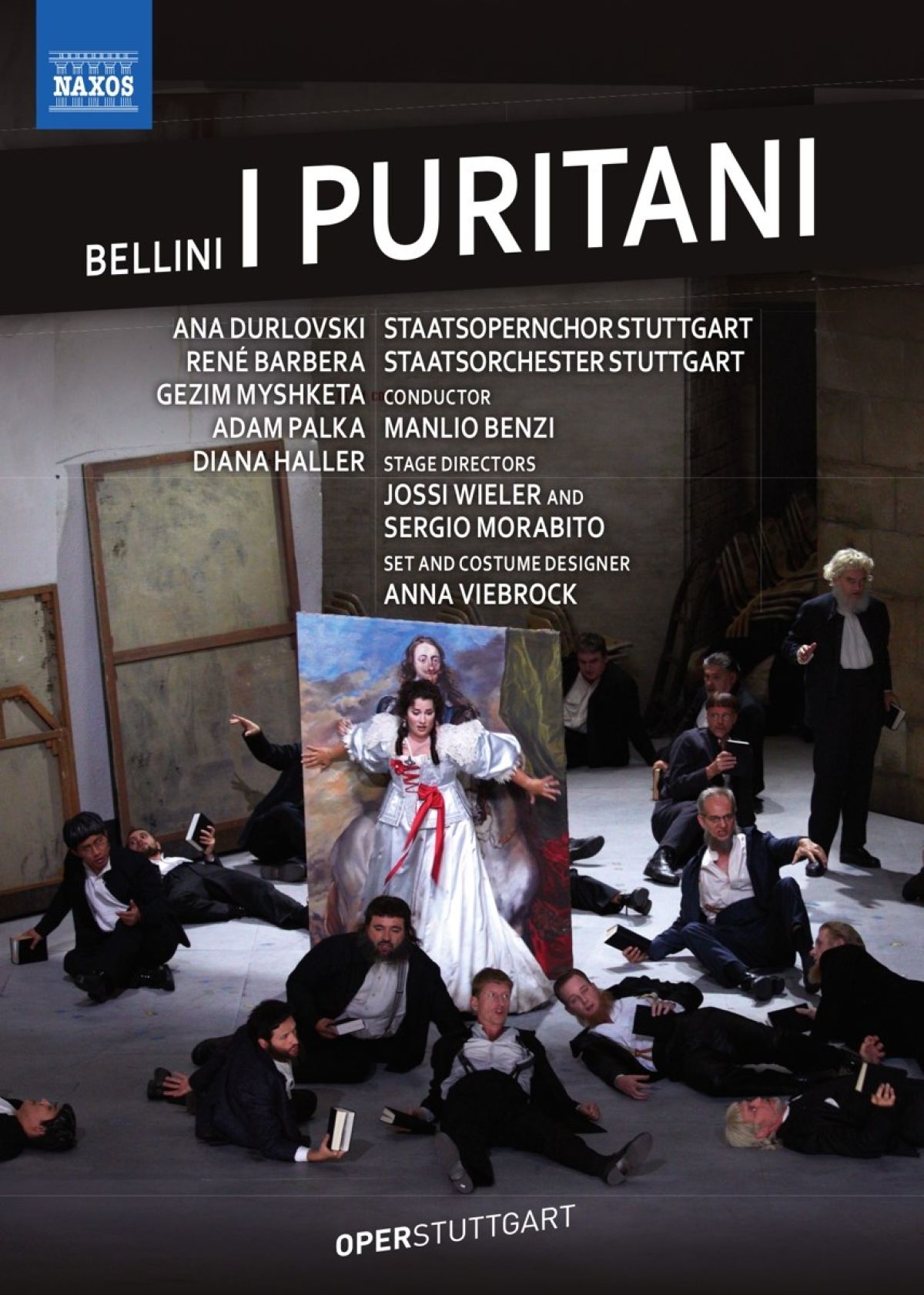 Afbeelding van Roland Bracht, Adam Palka, Ana Durlovski, René Barbera, Staatsorchester Stuttgart, Manlio Benz - Bellini: I Puritani